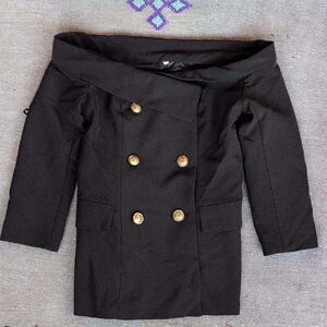 Elegant Black Off-Shoulder Women's Jacket